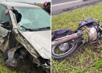 Colisão entre carro e moto deixa um morto e dois feridos na BR-101, em Conceição da Barra
