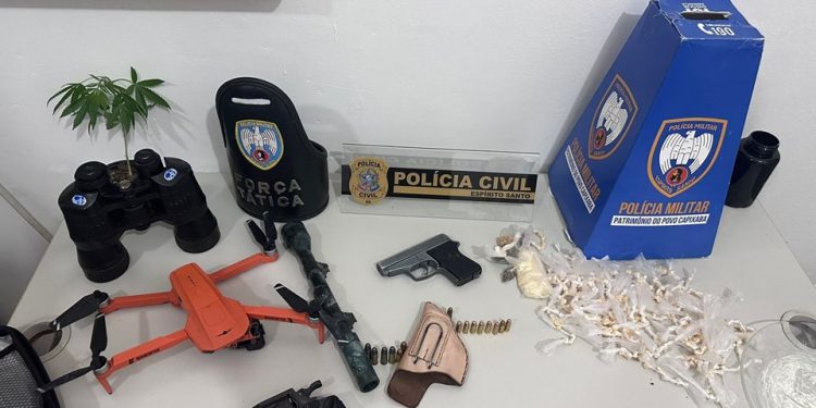Polícia prende suspeito de homicídio e apreende armas e drogas em Nova Venécia