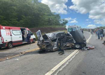 Acidente entre carro e caminhão deixa uma pessoa morta na BR-259, em Colatina