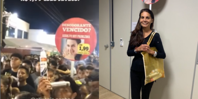 Mulher viraliza ao oferecer desodorante no Carnaval do Ceará
