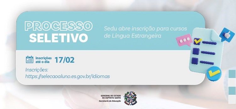 Sedu abre inscrição para cursos de Língua Estrangeira