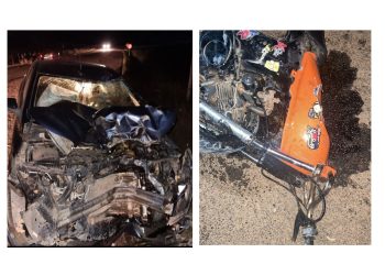 VÍDEO | Batida entre carro e moto deixa duas pessoas mortas em Vila Valério