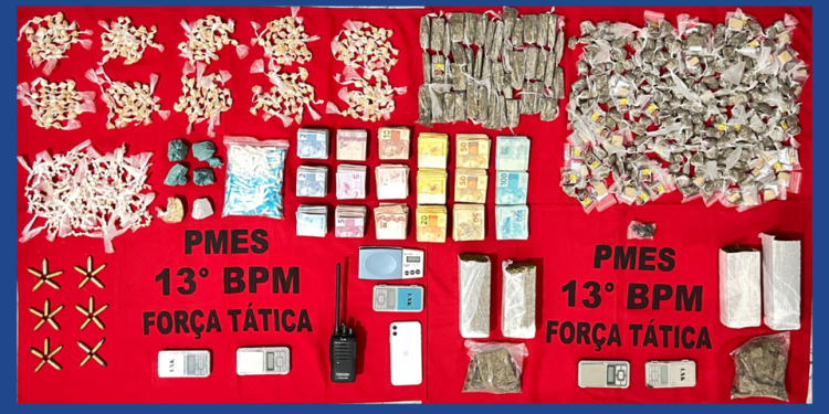 Polícia apreende drogas, balanças de precisão e quase R$ 12 mil em dinheiro durante ação no bairro Porto, em São Mateus