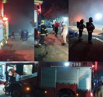 VÍDEOS – Incêndio de grandes proporções atinge área de reciclagem em São Mateus e deixa cerca de 100 mil reais de prejuízo