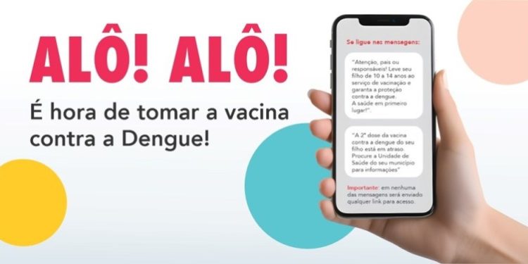 Secretaria de Saúde do ES (Sesa), inicia envio de SMS para alertar pais e responsáveis sobre a vacina da dengue.